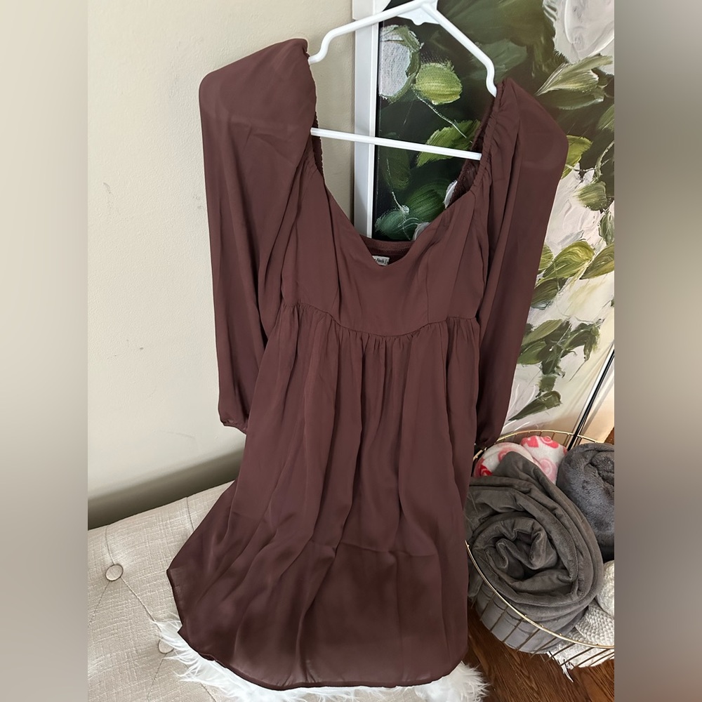 Abercrombie Emerson Sweetheart Balloon Sleeve Mini Dress